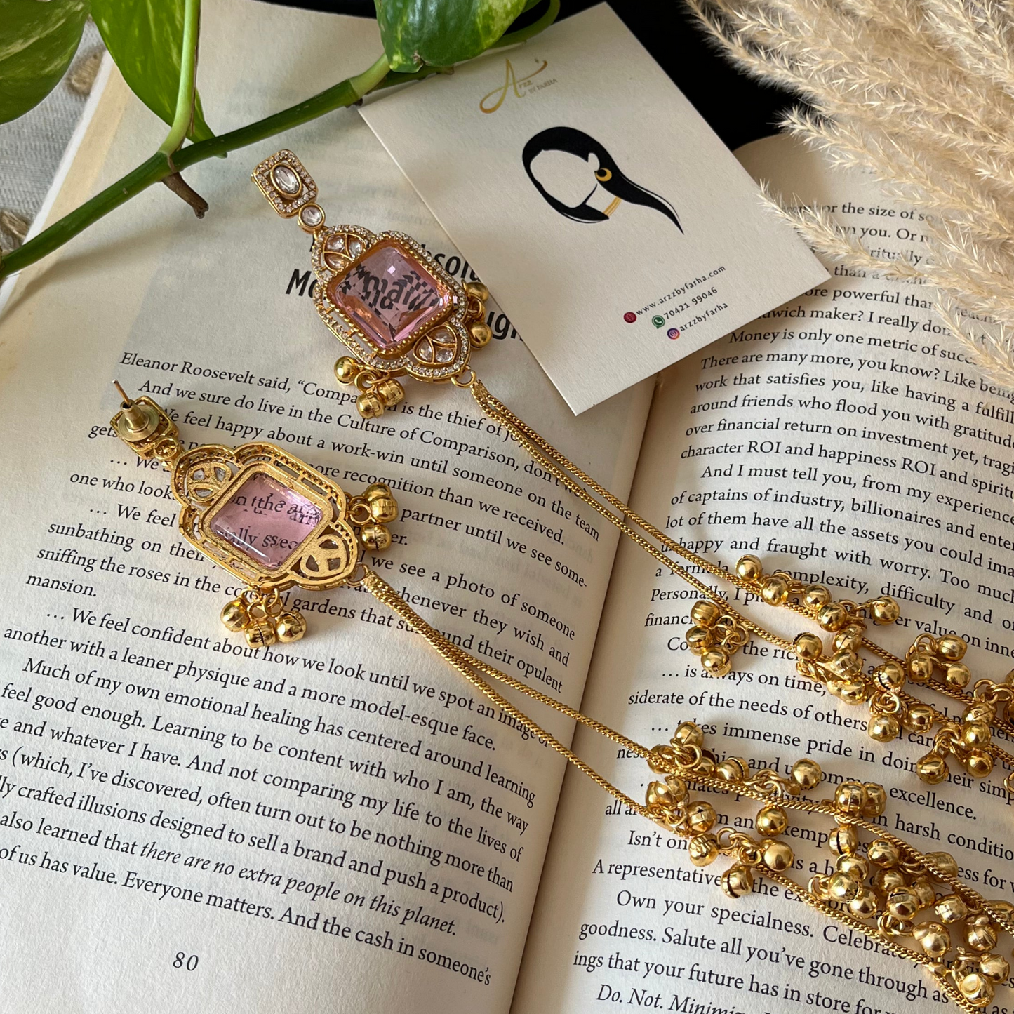 Glass Stone Kashmiri Earrings
