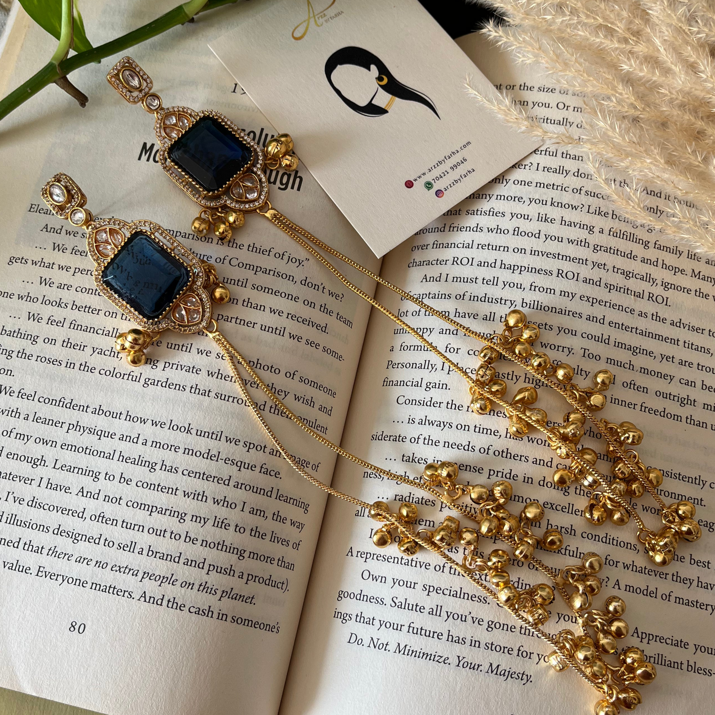 Glass Stone Kashmiri Earrings