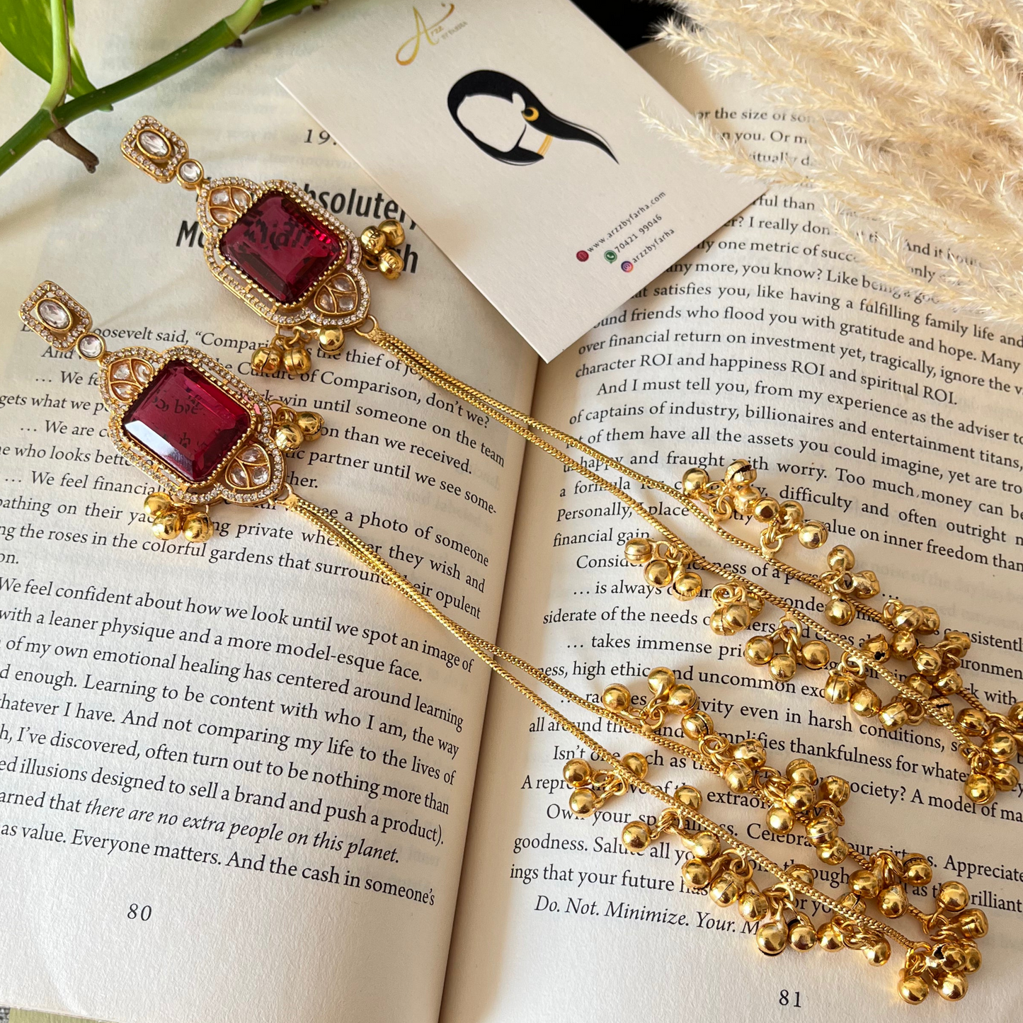 Glass Stone Kashmiri Earrings