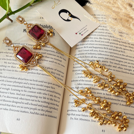 Glass Stone Kashmiri Earrings