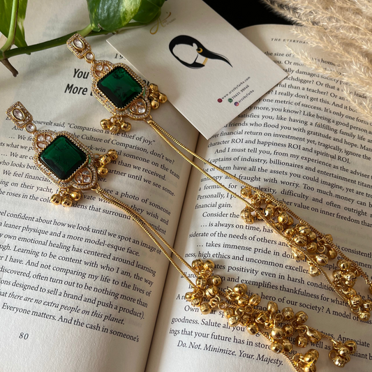 Glass Stone Kashmiri Earrings