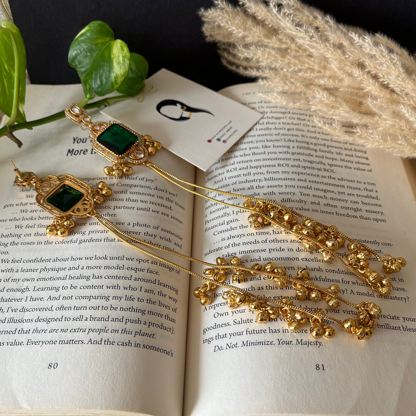 Glass Stone Kashmiri Earrings