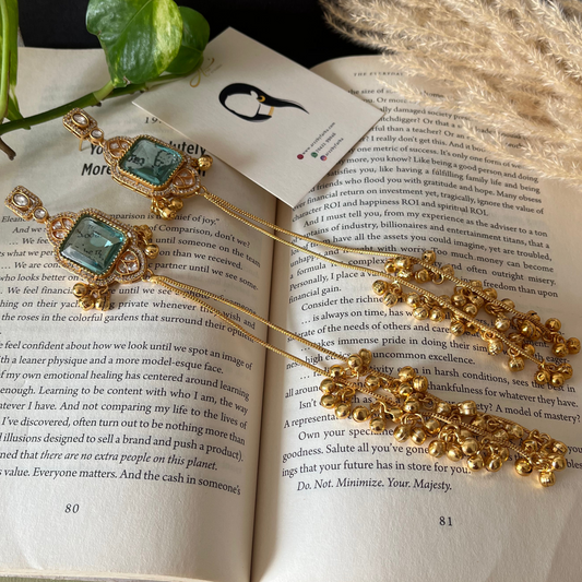 Glass Stone Kashmiri Earrings