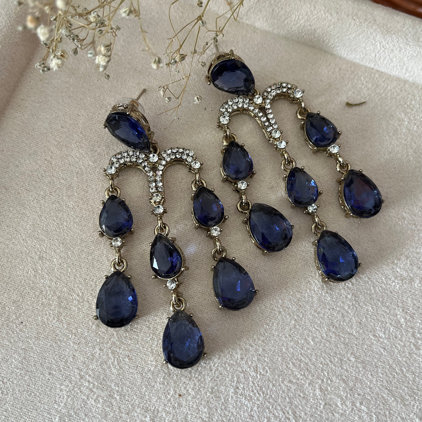 Stone Zircon Drop Earrings