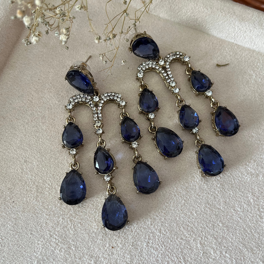 Stone Zircon Drop Earrings