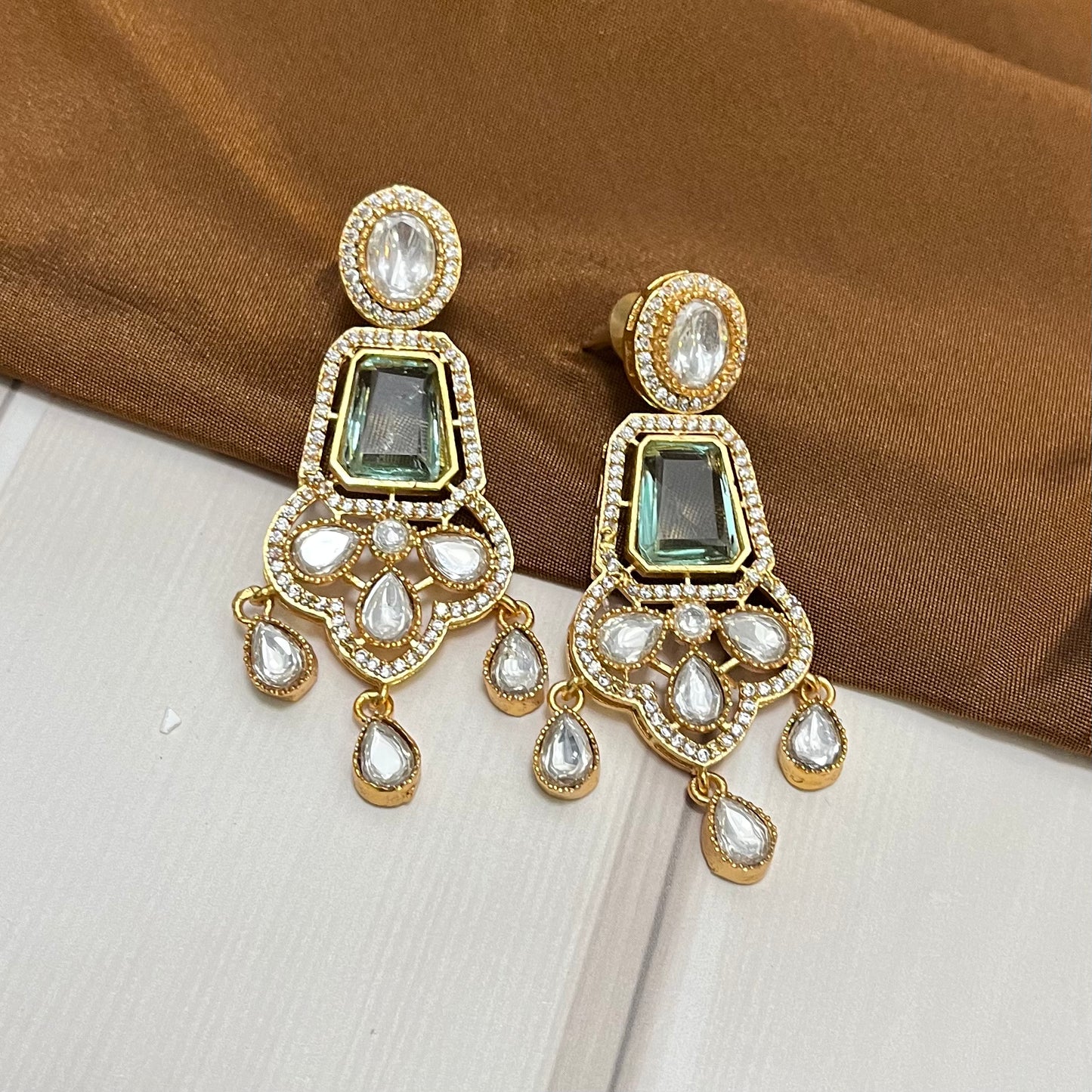 Mint Stone Zircon Earring