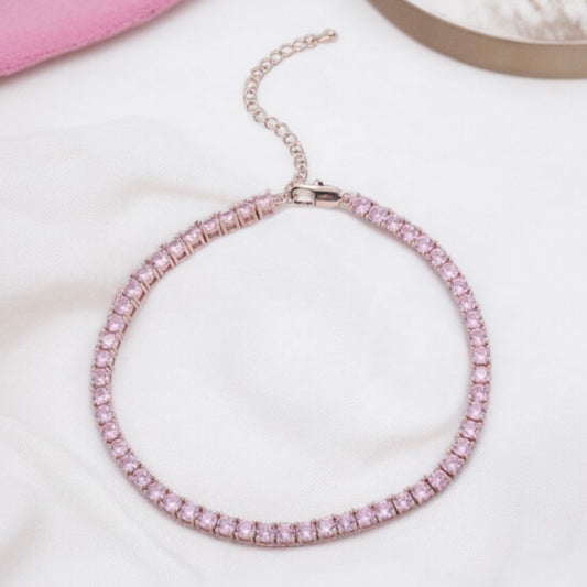 Pink Tennis Chain Bracelet