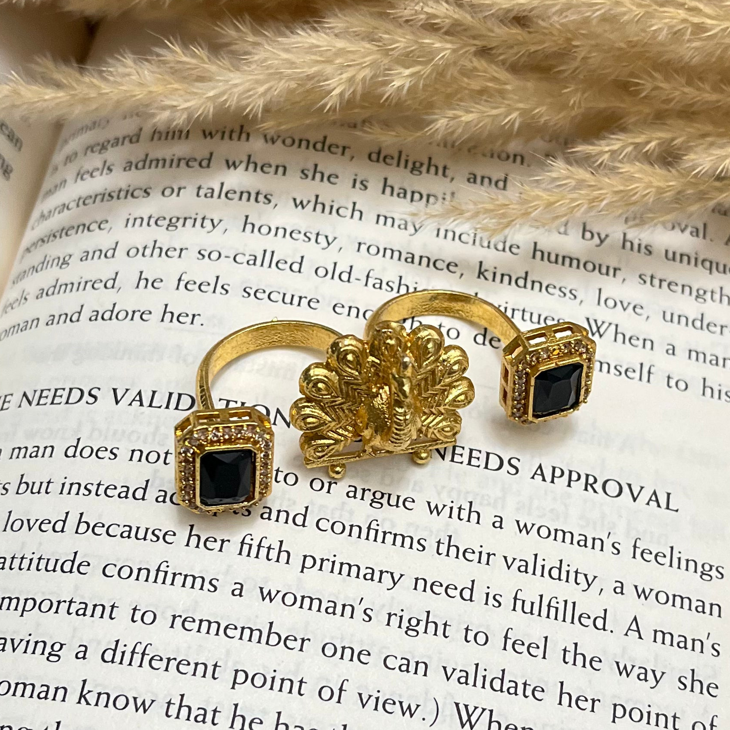 Peacock Stone Statement Ring