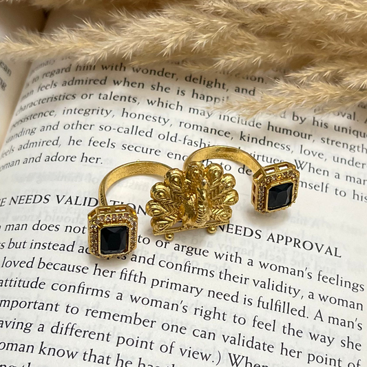 Peacock Stone Statement Ring
