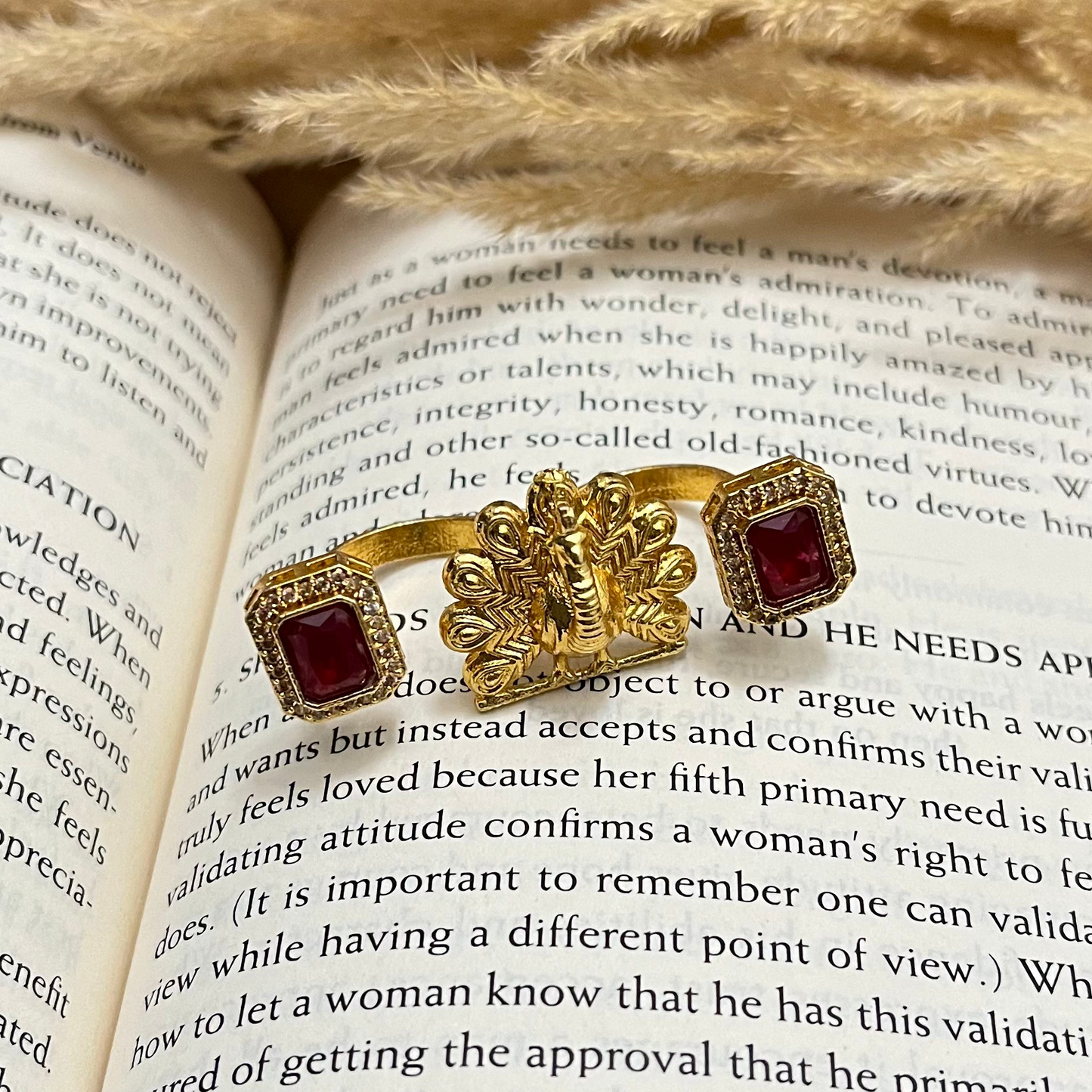 Peacock Stone Statement Ring