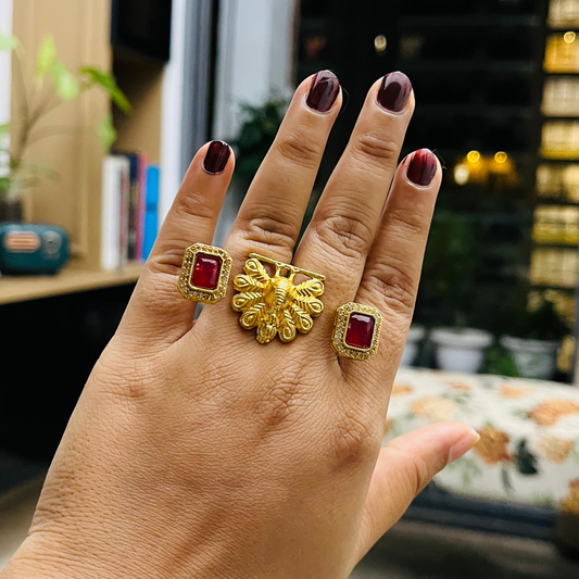Peacock Stone Statement Ring