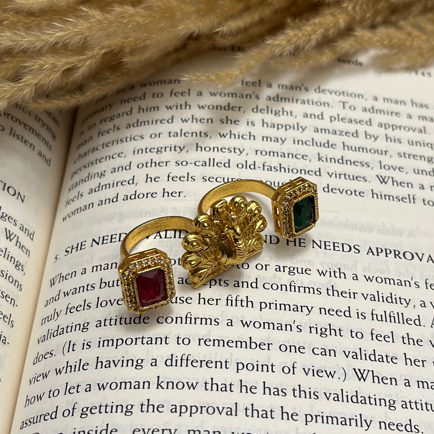 Peacock Stone Statement Ring