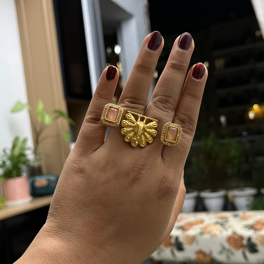 Peacock Stone Statement Ring