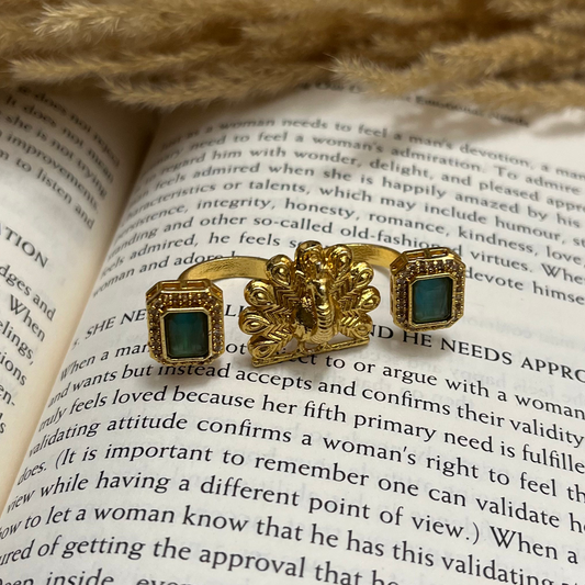 Peacock Stone Statement Ring