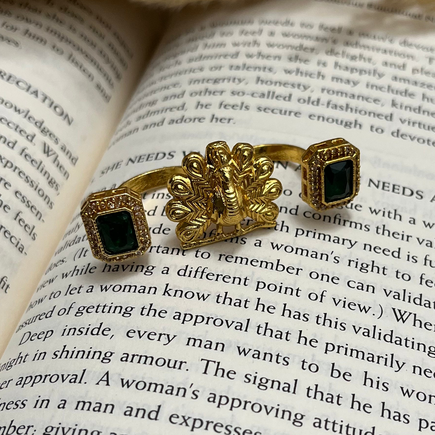 Peacock Stone Statement Ring