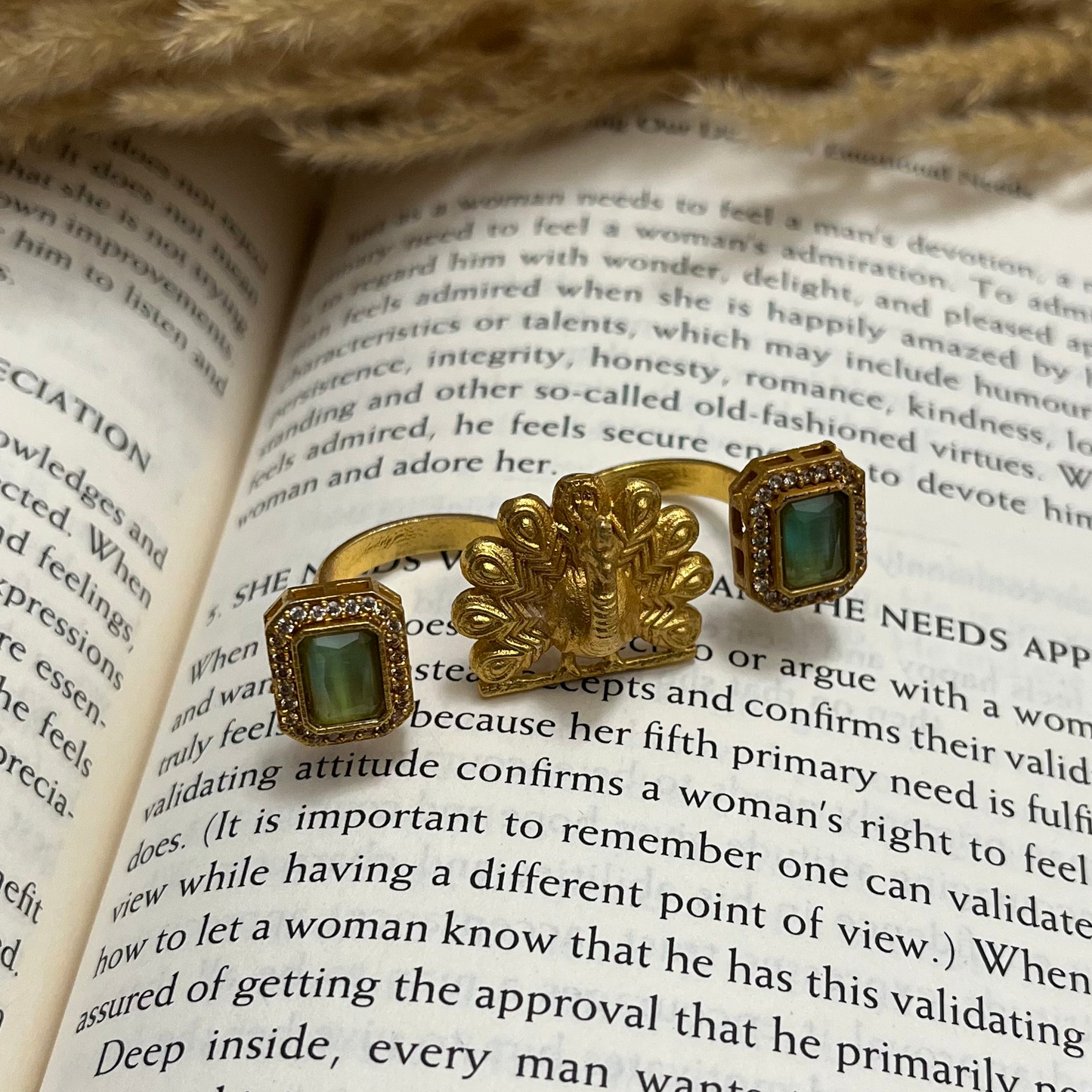 Peacock Stone Statement Ring