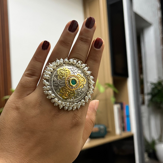 Dual Tone Statement Ring