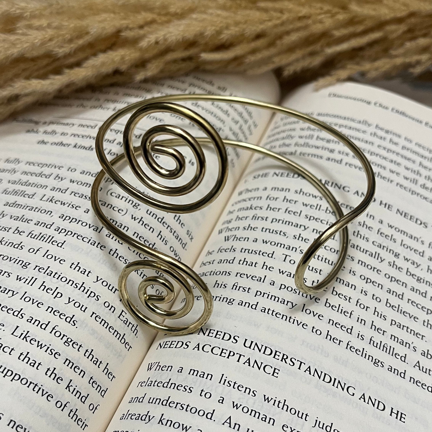 Gold Spiral Adjustable Arm Cuff