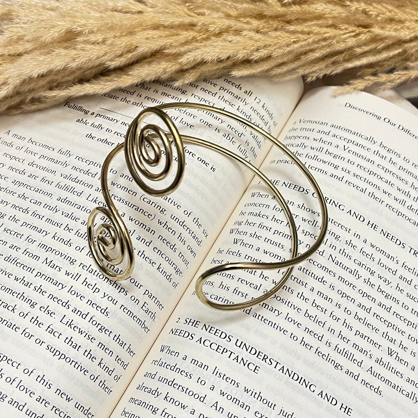 Gold Spiral Adjustable Arm Cuff
