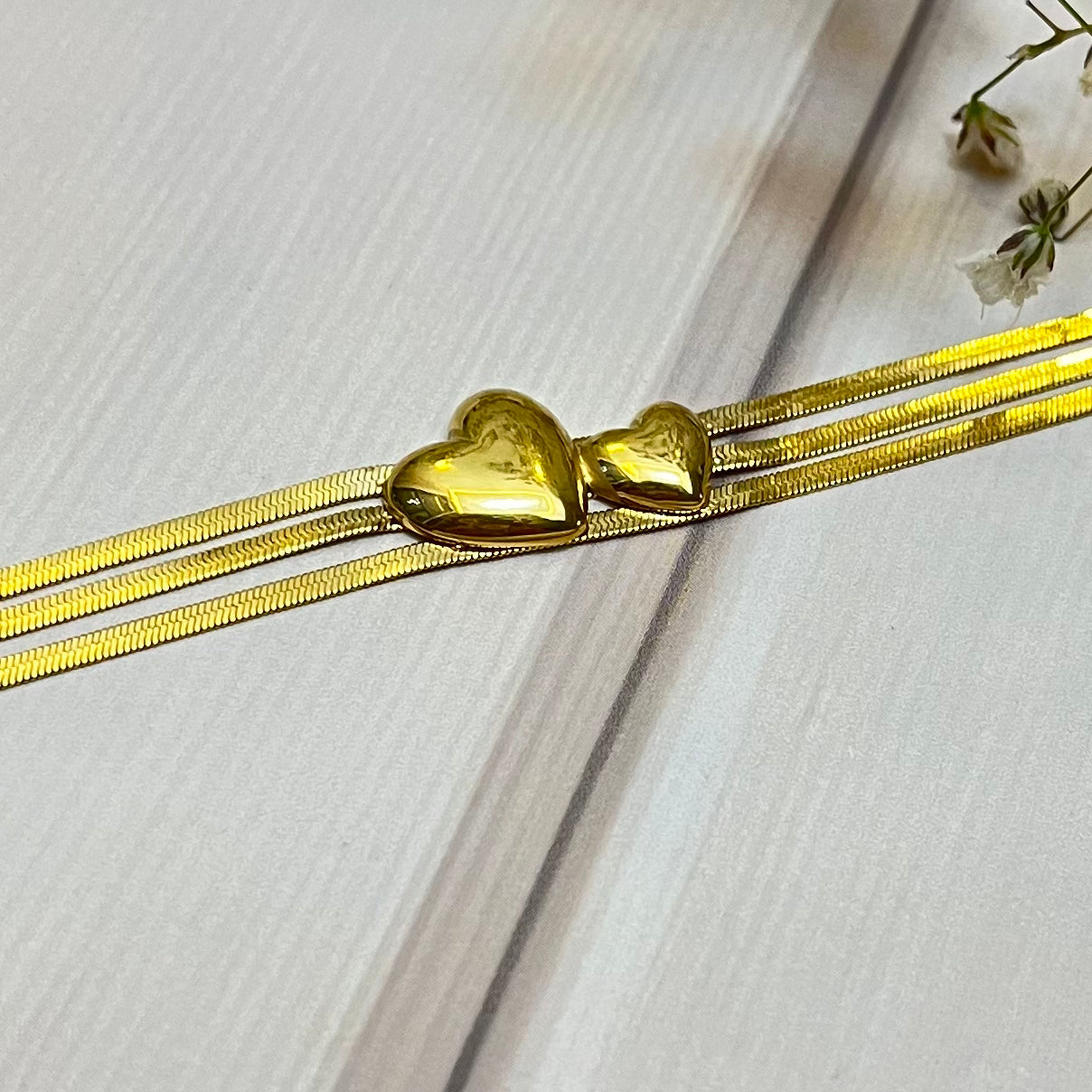 Heart Gold Chain Bracelet