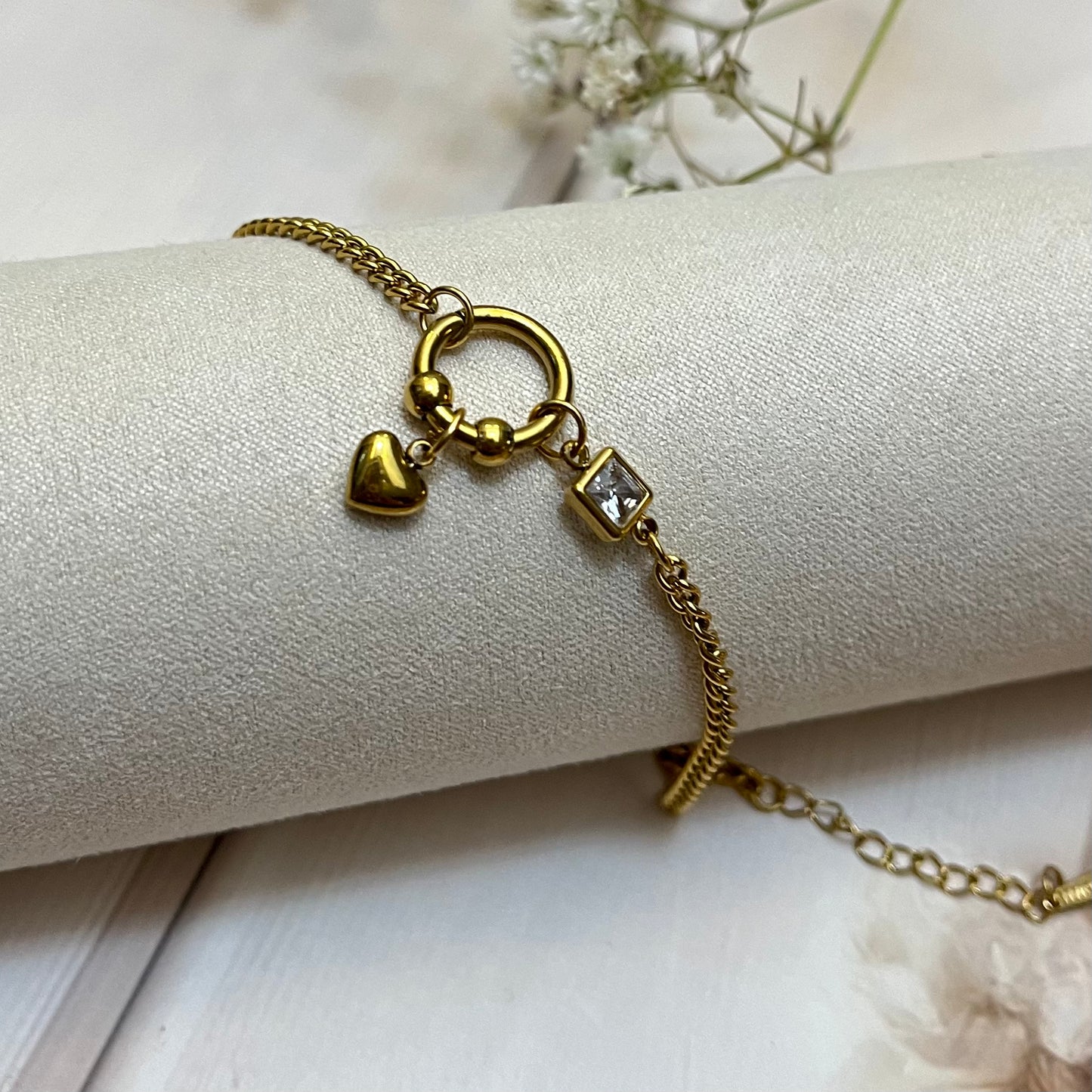 Green Heart Chain Bracelet