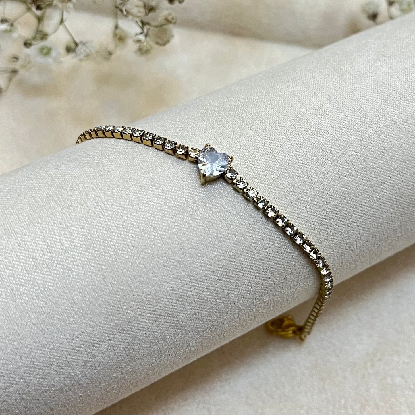 Heart Tennis Chain Bracelet