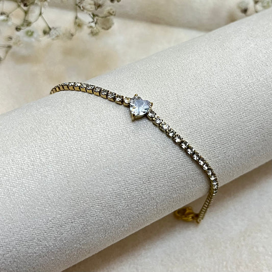 Heart Tennis Chain Bracelet
