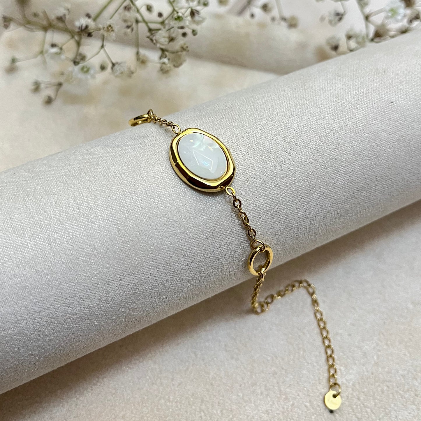 White Stone Chain Bracelet