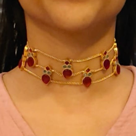 Chain Choker Necklace Set