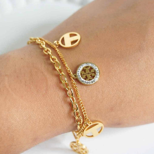 Gold Charms Chain Bracelet