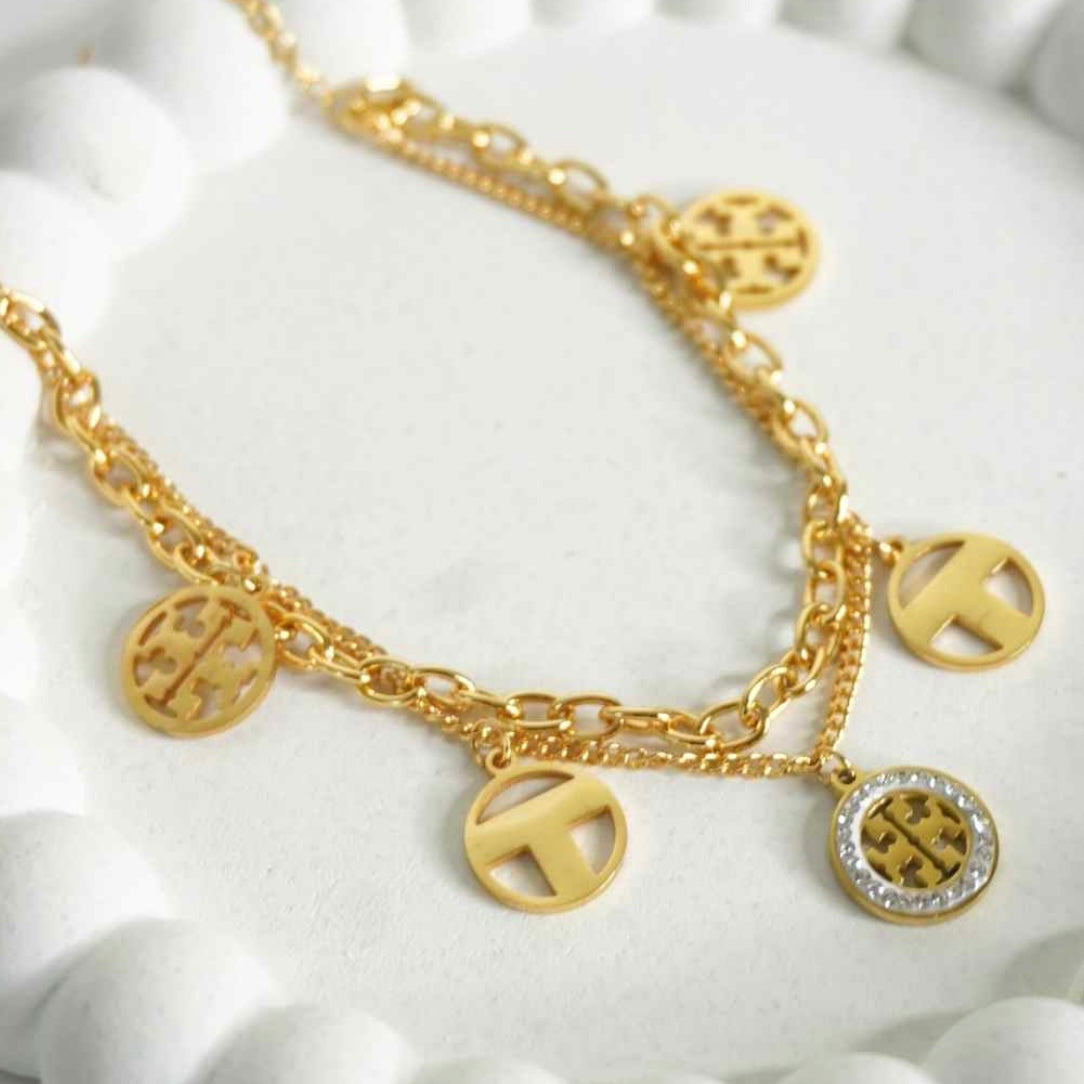 Gold Charms Chain Bracelet