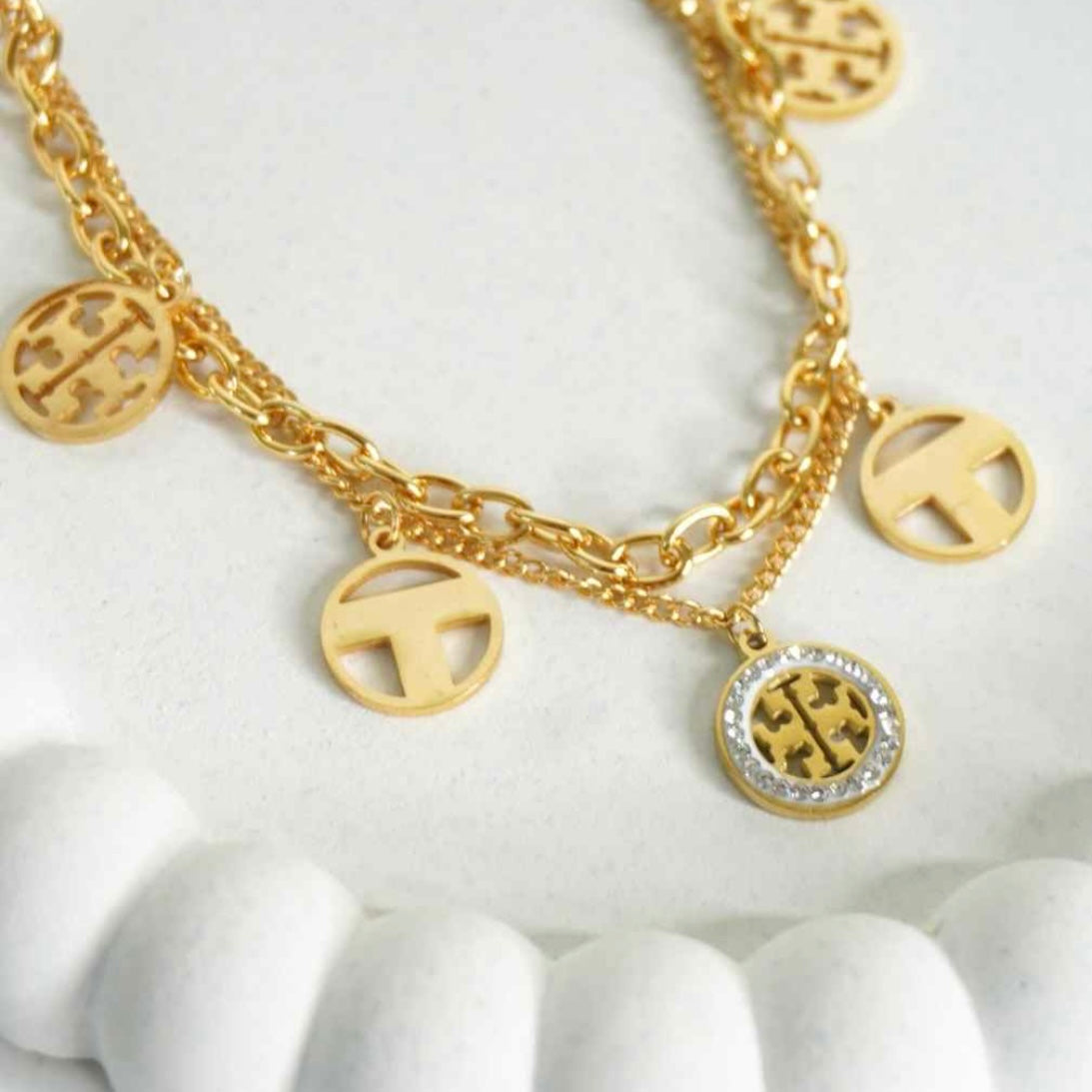 Gold Charms Chain Bracelet