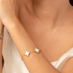 White Clover Chain Bracelet
