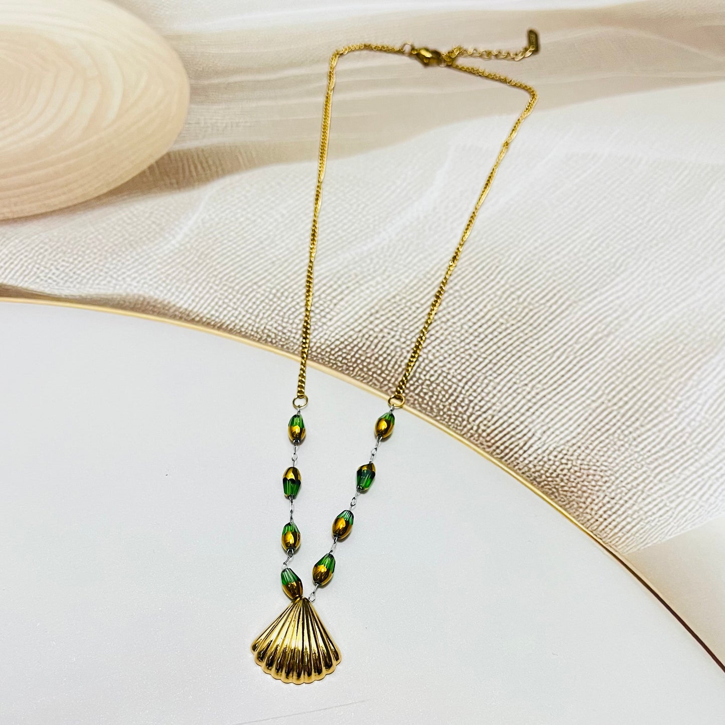 Gold Shell Pendant Necklace