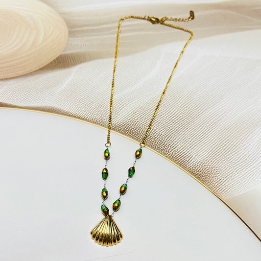 Gold Shell Pendant Necklace