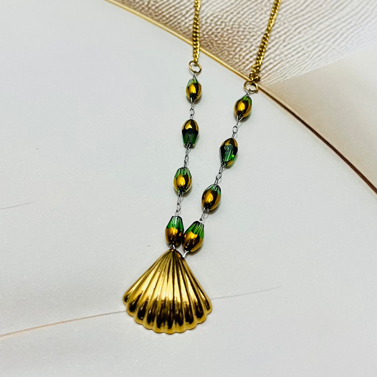 Gold Shell Pendant Necklace