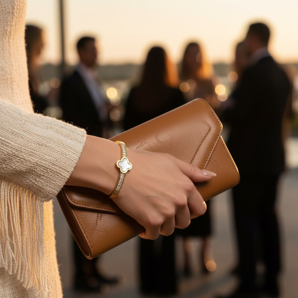 White Clover Cuff Bracelet