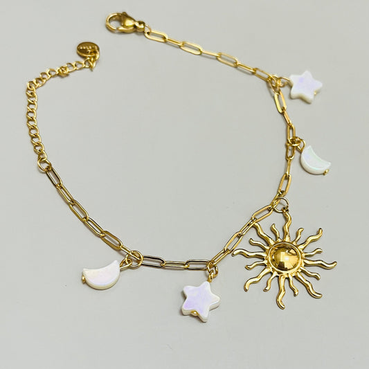 Sun Moon & Star Chain Bracelet