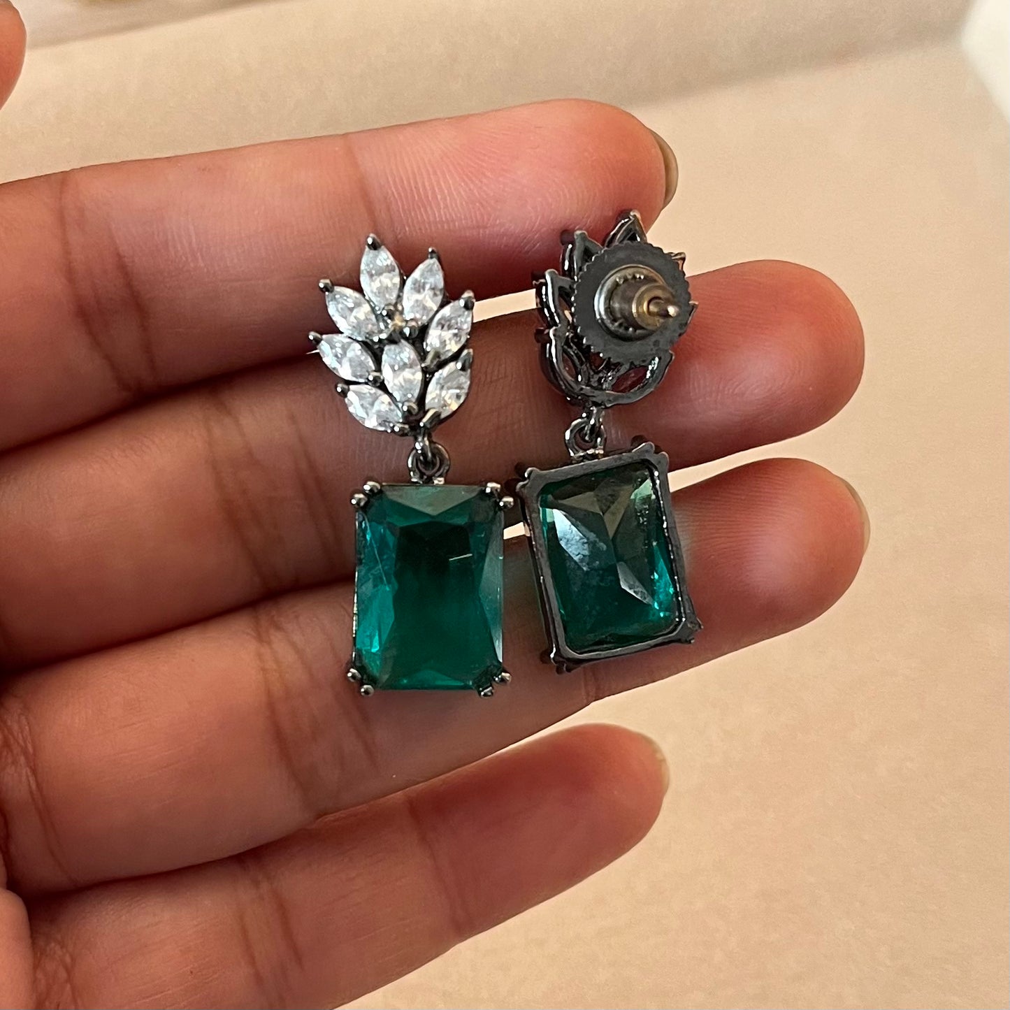 Rama Green Stone Drop Earrings