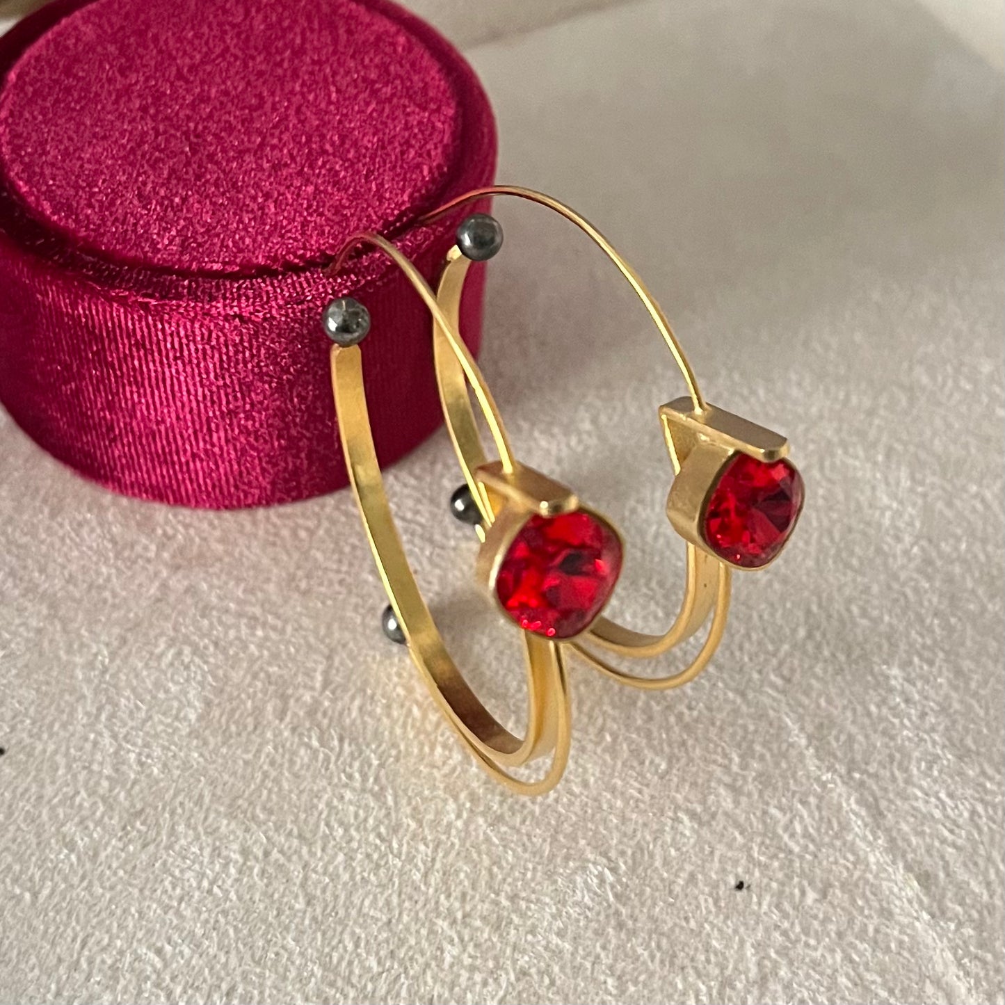 Semi Precious Stone Hoop