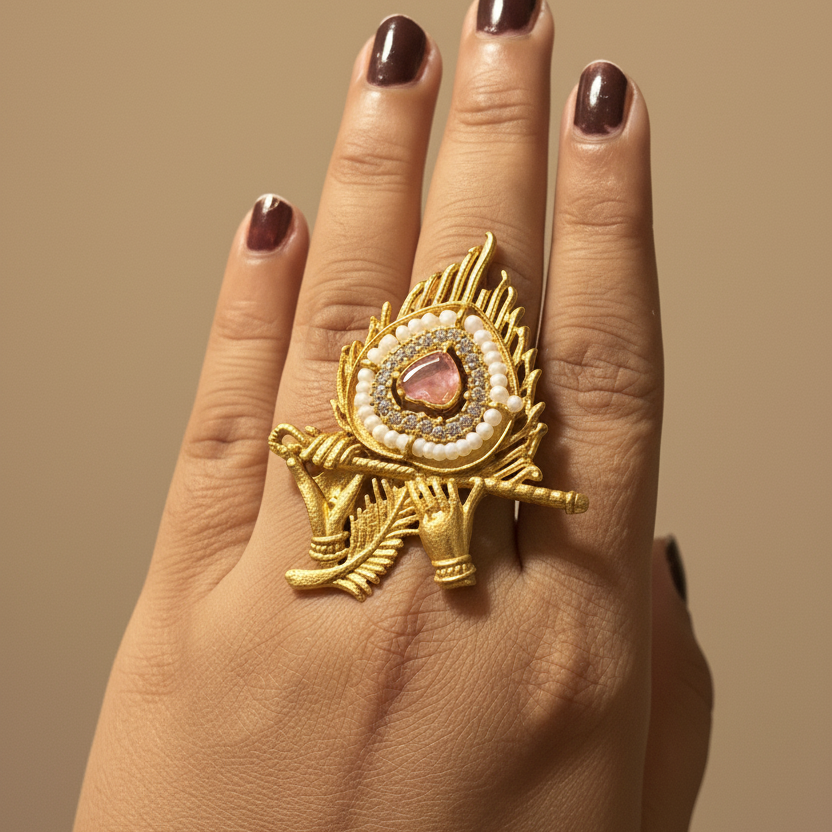 Krishna Brass Finger Ring