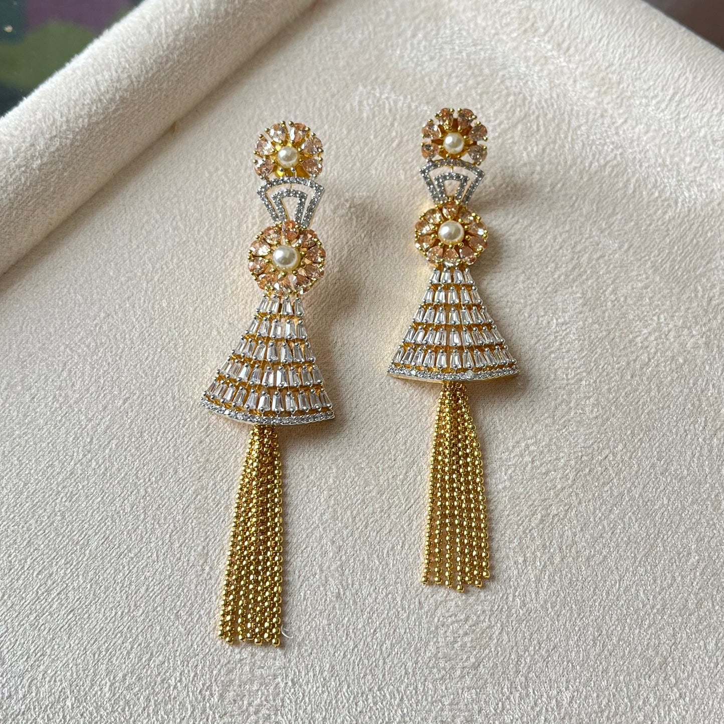 AD Studded Drop Earrings