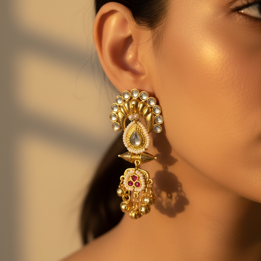 Small Ghungroo Kashmiri Earrings