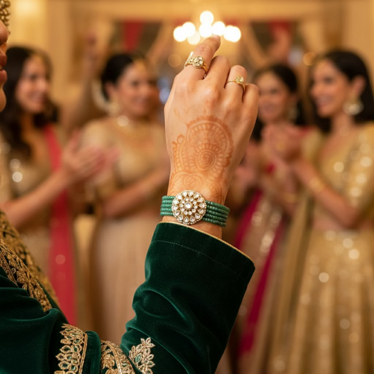 Ahmedabadi Kundan Bracelet