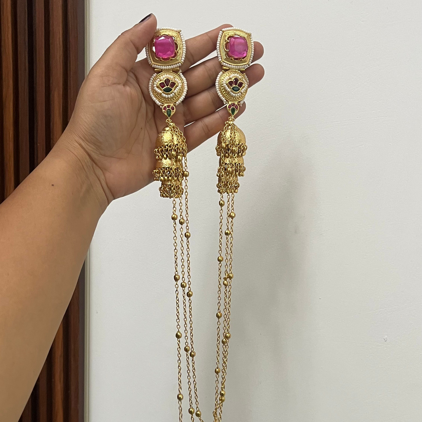 3 in 1 Kashmiri Jhumka Earrings