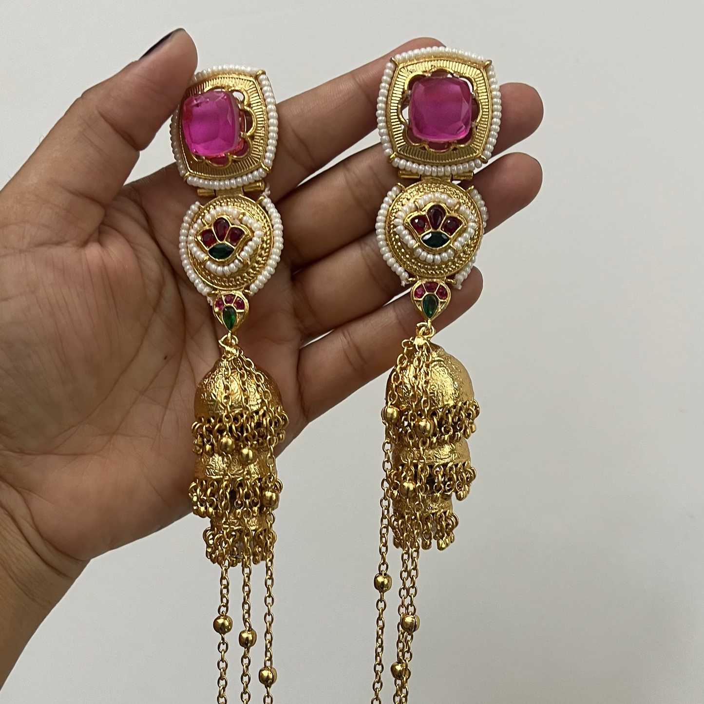 3 in 1 Kashmiri Jhumka Earrings