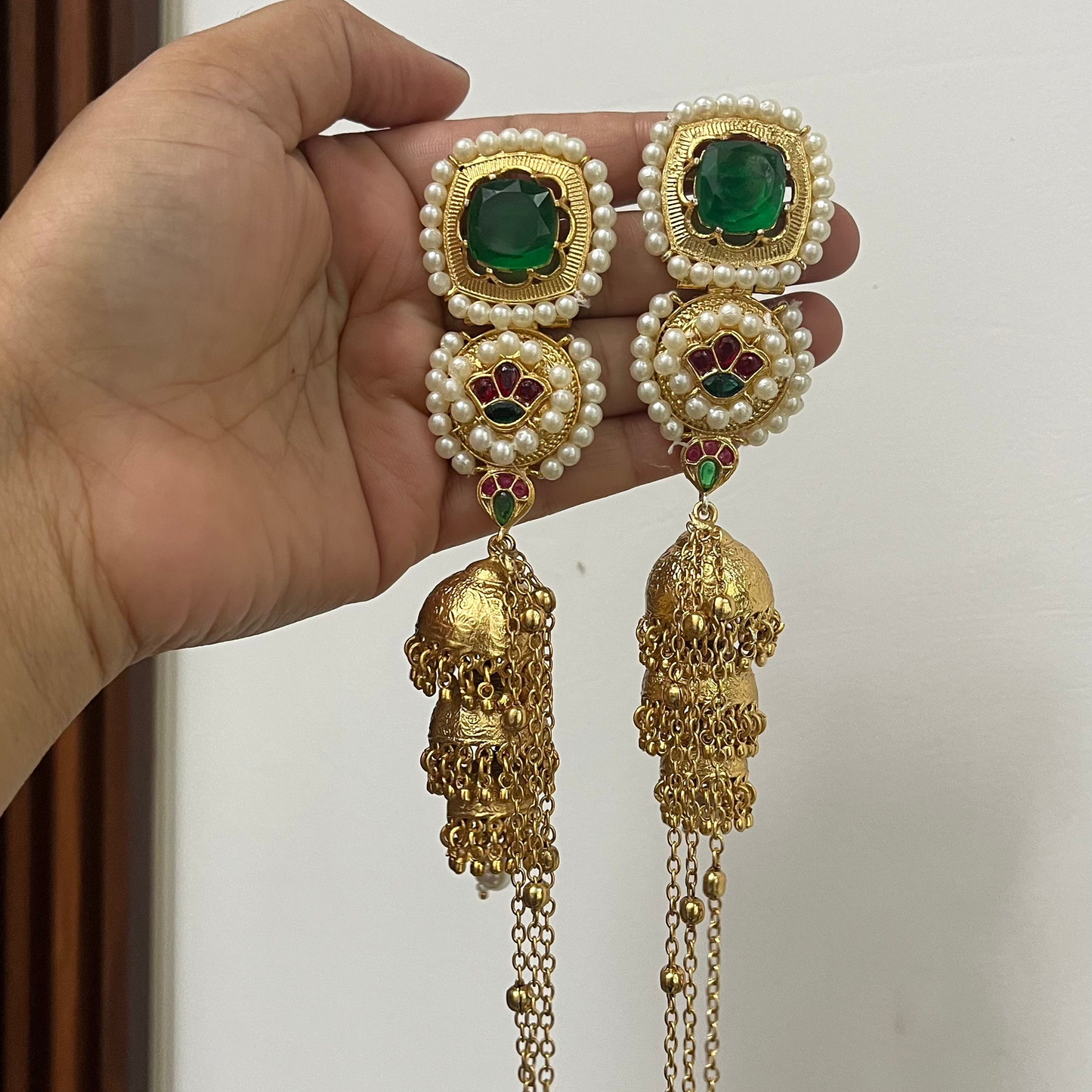 3 in 1 Kashmiri Jhumka Earrings