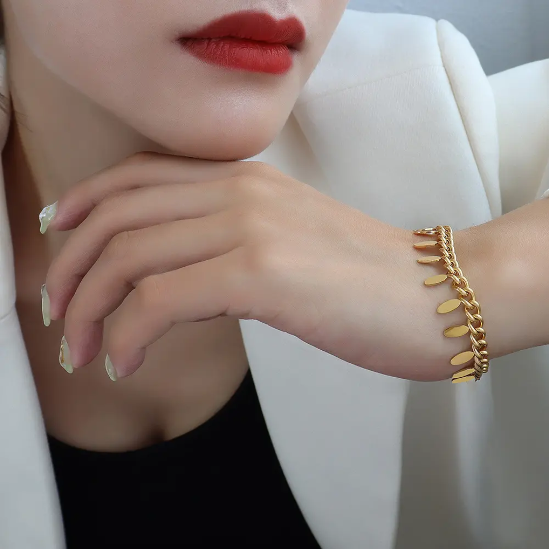 Tassel Leaf Chain Bracelet