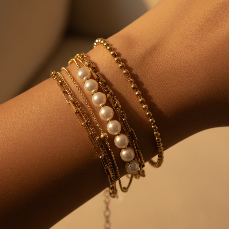 Set of 5 Stackable Chain Bracelet