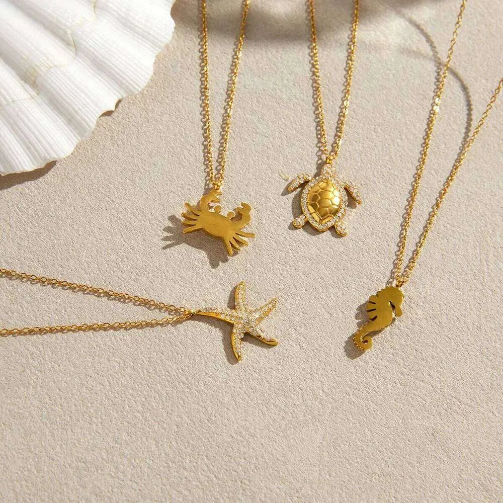 Turtle Pendant Chain Necklace